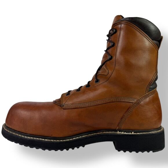 Red Wing 4208 Work Boots Steel Toe Safety Brown Leather Men’s 12 EE Extra Wide - Picture 4 of 12